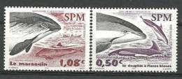 SAINT PIERRE & MIQUELON. Le Dauphin & Le Marsouin. 2 T-p Neufs ** - Delfines