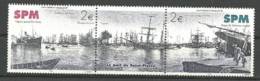 SAINT PIERRE & MIQUELON. Le Port De St Pierre Vers 1928.  Triptyque Neuf ** - Neufs