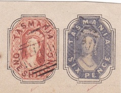 AUSTRALIE  TASMANIE  :   Y & T    No 13  Et  15   Non Dentelé   Sur Fragment  (0) - Used Stamps