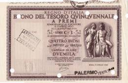 BUONO DEL TESORO QUINQUENNALE A PREMI  /  4 Buoni _  Lire 2000 - 1945 - Banco & Caja De Ahorros