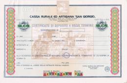 CASSA RURALE ED ARTIGIANA  "SAN GIORGIO"/ Certificato Di Deposito A Breve Termine _ Fino A 100 Mln Di Lire - ANNULLATO - Bank & Insurance