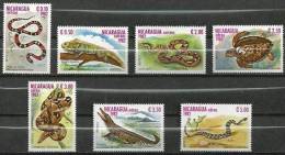 NICARAGUA Reptiles + Tortue Turtle (Yvert N°1228/1230+ Pa 1008/11) Neuf Sans Charniere. MNH - Other & Unclassified