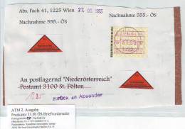 026zj: ATM- Beleg Aus Österreich 31.00 ATS - Covers & Documents