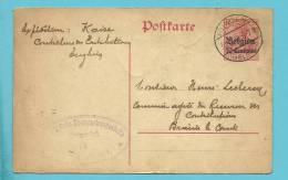 Entier Met Duitse Brugstempel EDINGEN - German Occupation