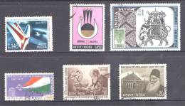 India 1973 Selected Issues Mostly Used - Incl. Indipex 73, Independence, Leprosy, Bacillus, Air India, Syed Khan - Gebruikt