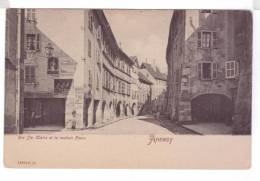 74  ANNECY Rue Sainte Claire Et Maison Favre Buvette Marche Affiches - Annecy-le-Vieux