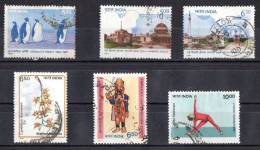 India 1991 Selected Issues Used - Antarctic, New Delhi Jubilee, Orchid, Handicrafts, Yoga - Usati