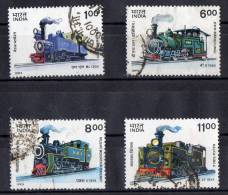 India 1993 Mountain Locomotives Set Of 4 Used - Oblitérés