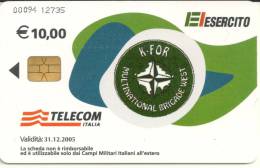 Telecom 10 Euro KFOR Esclusiva Per Campi Militari Italiani All´estero - Usi Speciali