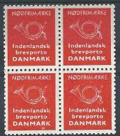 Danemark Timbre D´état D´urgence En Bloc De 4, émis Pour Servir En Cas De Guerre Et Vendu En 1991 - Plaatfouten En Curiosa