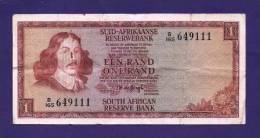 SOUTH AFRICA 1973,   Banknote , USED FINE,  1 Rand Wm Springbok, 116a - South Africa