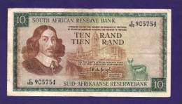 SOUTH AFRICA 1967,   Banknote , USED VF,  10 Rand Wm Springbok, English, 113b - South Africa
