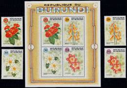 H0015 BURUNDI 1992, SG15071510 & MS1511,  Flowers  Mnh - Neufs