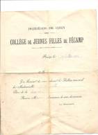 FECAMP-COLLEGE DE JEUNES FILLES-1927-BULLETIN TRIMESTRIEL - Diploma's En Schoolrapporten