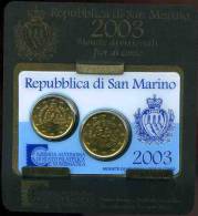 San Marin Marino 20 Et 50 Cent 2003 Minikit Officiel BU - San Marino