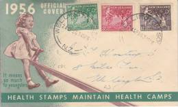 New Zealand FDC Scott #B49-B51 Set Of 3 1956 Health Stamps - Children Picking Apples - FDC