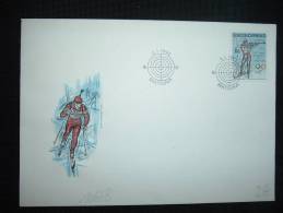 LETTRE TP XVIe JO ALBERTVILLE 1992 1K OBL. 6.1.1992 BRATISLAVA (THEME SKI) - Cartas & Documentos