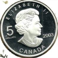 CANADA $5 DOLLARS QEII HEAD FRONT GERMANY SOCCER SPORT BACK 2003 PROOF AG SILVER KM518 READ DESCRIPTION CAREFULLY!! - Canada