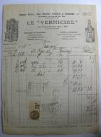 Facture Le VERNICIRE  - Mr Fourny Paris - Meuble Parquet Timbre Fiscal - Droguerie & Parfumerie