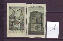 TIMBRE. VIGNETTE. COGNAC. 16. CHARENTE. CHASTRES. MUNSTER. HAUT RHIN - Tourisme (Vignettes)