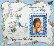 Geburt Von Prinz William Von Wales Diana Spencer 1982 Insel Man Block 6 ** 4€ Porträt Lady Di Motherday Bloc Sheet Of UK - Mother's Day