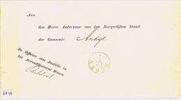 BRIEFOMSLAG Van De O.v.J. HOORN Via MEDEMBIK Aan De BURGEMEESTER Te ANDIJK (6849 - ...-1852 Prephilately