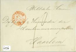 BRIEFOMSLAG Uit 1868 Van AMSTERDAM Aan De DIJKGRAAF HAARLEMMERMEERPOLDER Te  HAARLEM   (6936) - Storia Postale