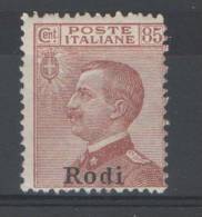 EGEO RODI 1922-23 85 CENT. BRUNO ROSSO ** MNH - Egée (Rodi)