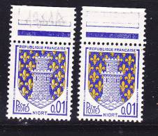 FRANCE N° 1351A 0.01 BLEU ET JAUNE BLASON DE NIORT PALE ET FONCE - Ongebruikt