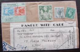 Front Of Packet - Superb Registered Piece From London To Lyon France With 4d+1/2d+2/6d With 10f+2f French Tax Stamps - Storia Postale