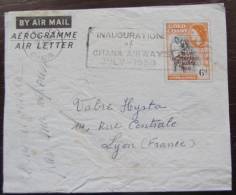 1958 Air Letter From Gold Coast To Lyon France With 6d - Gold Coast (...-1957)