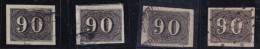 O) 1850 BRAZIL, 90R, NICE CANCELLATIONS, FULLMARGINS, PAPER AND COLOR SHADES. - Nuovi