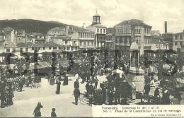 SPAIN - PONTEVEDRA - PLAZA DE LA CONSTITUCION EN DIA DE MERCADO - 1910 PC. - Pontevedra