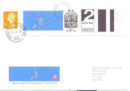 UK Olympic Games 2012 Letter; BMX Cycling Pictogram Smart Stamp 2nd Class Uprated To 1st Class; BMX Pictogram Cachet; - Summer 2012: London