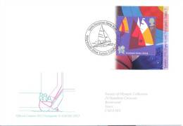 UK Olympic Games 2012 Letter; Sailing Pictogram Cachet And 1st Class Paralympic Games Sailing Stamp And Cancellation - Verano 2012: Londres