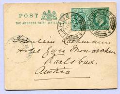 Postkarte Post Card Great Britain LARBERT To KARLSBAD 1904 (811) - Brieven En Documenten