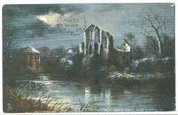 UK, Valle Crucis Abbey, Near LLANGOLLEN By Night, 1906 Used Tuck Postcard [13248] - Denbighshire