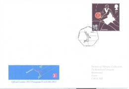 UK Olympic Games 2012 Letter; Basketball Cachet, Basketball Stamp And Basketball Cancellation - Estate 2012: London