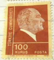 Turkey 1972 Kemal Ataturk 100k - Used - Used Stamps