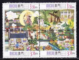 O) 1998 MACAU-CHINA,TEMPLES, SET FOR 4,MNH. - Altri & Non Classificati