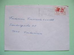 Denmark 1981 Cover To Fredericia - EUROPA CEPT - Horses - Tilting At A Barrel - Briefe U. Dokumente