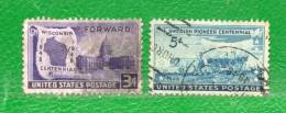39  ESTADOS UNIDOS 1948-100 AÑOS De Wisconsin -Forward Y De Swedish Pioneer-Ver Temática. - Used Stamps