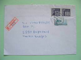 Denmark 1983 Registered Cover From Rosklide - Lions Arms - Troll Church Jutland (broken Stamp) - Covers & Documents