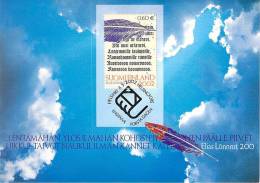 FINLANDE CARTE  MAXIMUM  NUM.YVERT 1578 ELIAS LONNROT HOMMAGE - Maximum Cards & Covers