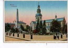 Litho Kinder Am Ludwigsplatz Worms Kirche Obelisk Um 1920 - Worms