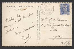 DF / FRANCE SUR CARTE POSTALE /  TP 812 TYPE MARIANNE DE GANDON / OBL. PARIS AV. DAUMESNIL 1950 - 1945-54 Marianne De Gandon