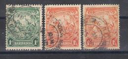 Barbados 1938/47 Sc Nr  194, 195x2   (a3p22) - Barbados (...-1966)