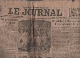 LE JOURNAL 11 07 1921 - CHATEAU THIERRY - AVIGNON - SENEGALAIS - TELEPHONE - TERGNIER - SOMME - COLMAR - Le Petit Parisien