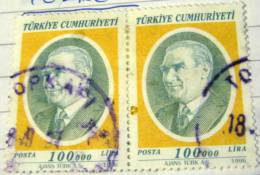 Turkey 1996 Kemal Ataturk 100l X2 - Used - Used Stamps