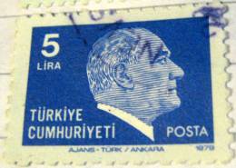 Turkey 1979 Kemal Ataturk 5l - Used - Gebruikt